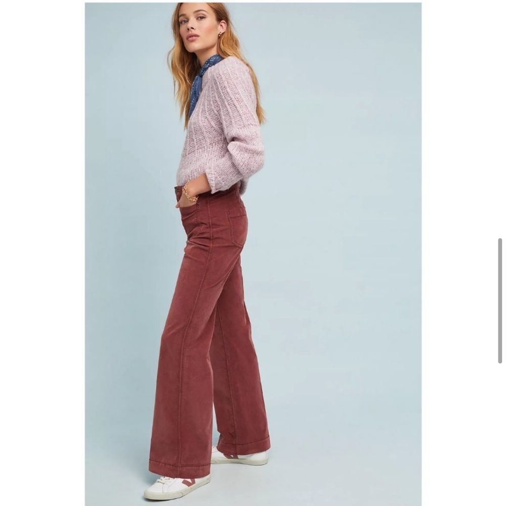 Marrakech Fargo Flare Corduroy Pants Chipotle Red Anthropologie Size 4/27